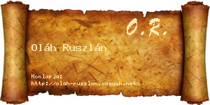 Oláh Ruszlán névjegykártya